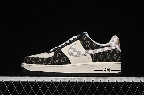 All categories Nk Air Force 1 Air Force series Nk Air Force 1 Low Air Force low-top Nike Air Force 1'07 Low LV joint black gold weaving Air Force 1 low-top casual sneakers BZ6880-104